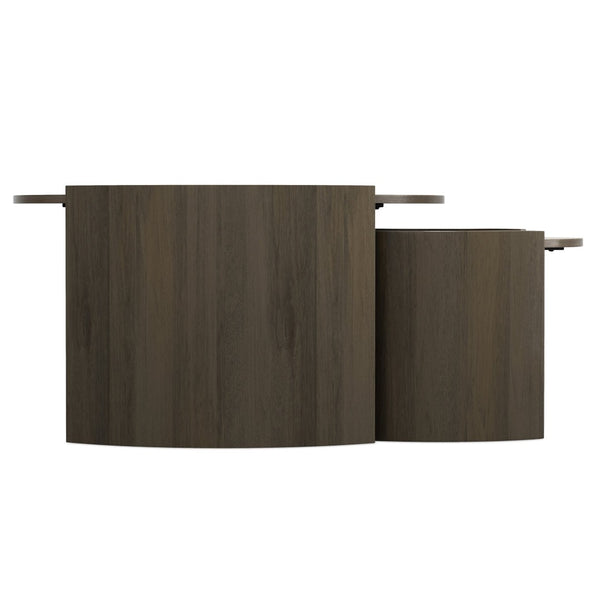 English Elm Robin Mango Wood Nesting Tables Ash Grey Finish Round Set for Modern Living Rooms B136P429087
