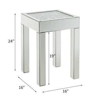 English Elm Noralie Glam End Table with Mirrored Panels and Faceted Acrylic Diamond Accents B2726P453243