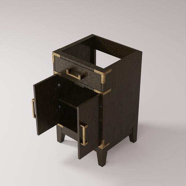 English Elm Brown Oak Single Bath Vanity - Elegant 20" Modern Design With Soft-Close Hinges & Ample Storage B2731P259728