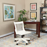 OSP Home Furnishings Deluxe Armless Wood Bankers Chair White Finish