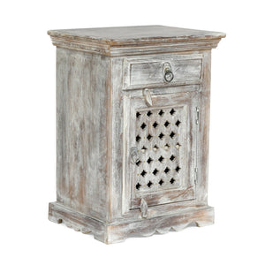 English Elm Christopher Knight Home® - WOODEN Boho Mango Wood Nightstand with 1 Drawer & 1 Door, Washed Distressed White Finish, 17.75"W x 24"H 69357.00