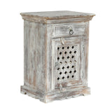 Christopher Knight Home® - Noble House - Tijeras Handcrafted Boho Mango Wood Nightstand, Distressed White