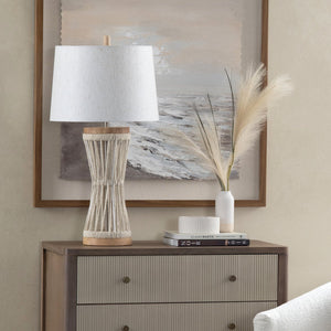 Crestview Collection 30.5"H Hemp Table Lamp - Coastal Charm With Rustic Hemp Rope & Polished Nickel Base For Style   Cvnzam008