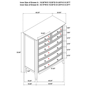 English Elm Talia Eight Drawer Chest with Rattan Fronts and Felt Lined Coastal Bedroom Storage B062P440322
