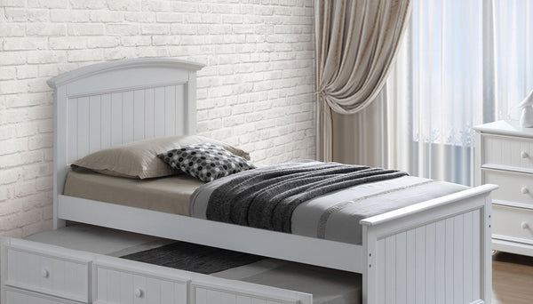 English Elm Transitional Twin Daybed With Trundle & 3 Storage Drawers – Elegant White Finish For Versatile Spaces B2741S00475-GIGA