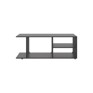 English Elm Entertainment Center Sleek Modern Low-Profile Media Stand with Four Shelves, Durable Engineered Wood Storage & Sturdy Legs, Ready to Assemble Black 49.61 L x 15.35 W x 3.15 H B097P250864