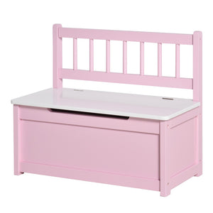 English Elm Qaba Pink Toddler Storage Bench With Large 27L Interior, Safe Lid, And Cozy Seating For Playrooms W2225P249824-GIGA