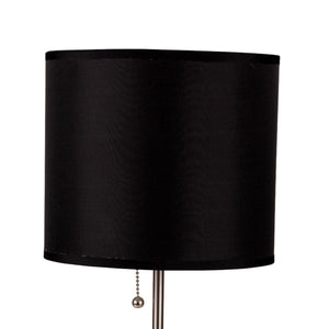 English Elm 19" Tall Metal Table Lamp - Sleek Silver Base & Elegant Black Shade For Modern Home Décor B072116161