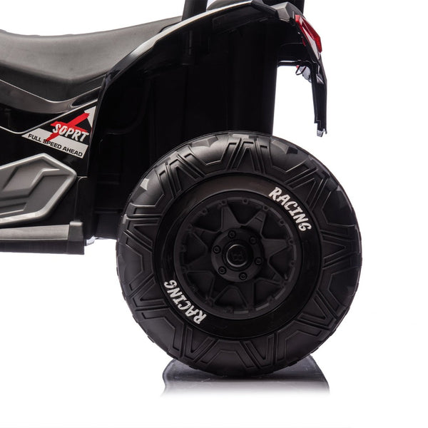 English Elm 24v Kids Electric Atv Xxxl Off-road Ride on with Remote Parental Control and Bluetooth Black W1578P228312