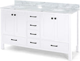 Christopher Knight Home® - Noble House - - 73'' Bathroom Vanity With Marble Top & Double Ceramic Sinks, 4 Doors, 6 Drawers, White