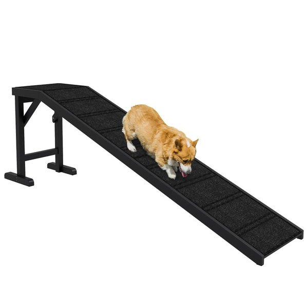 English Elm Pawhut Dog Ramp For Beds & Couches, Anti-Slip Carpet, Durable Pine, Joint-Friendly Design, 74" Long W2225P249936-GIGA