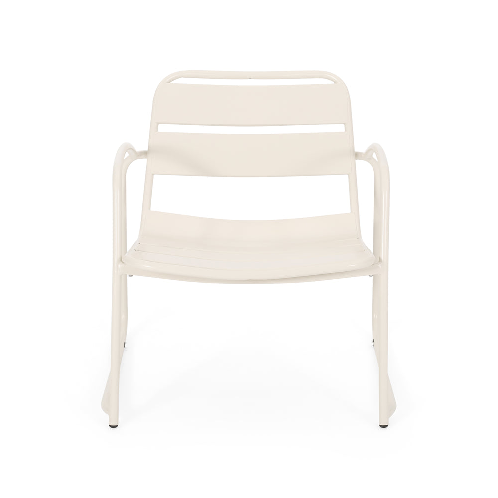 English Elm Christopher Knight Home® - CONRAD Chair with Sleek Iron Frame, Comfortable Curved Seat, Durable Outdoor/Indoor Accent Seating Matte White 65197.00WHI