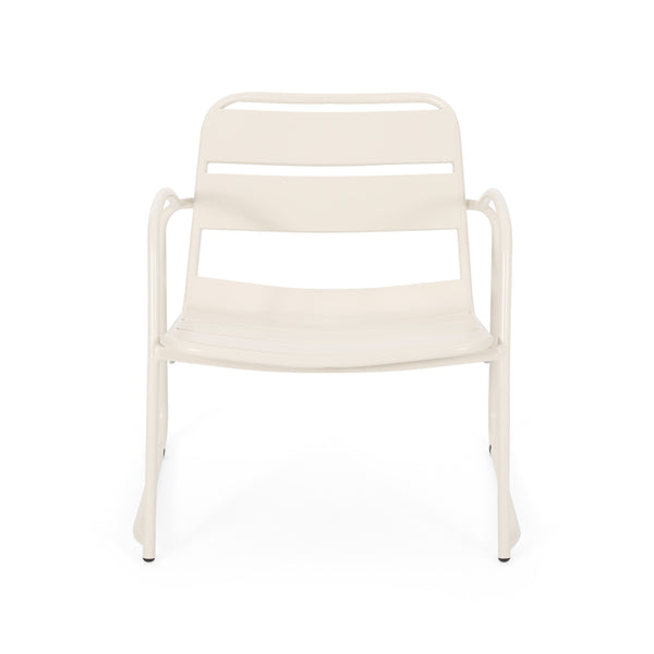English Elm Christopher Knight Home® - CONRAD Chair with Sleek Iron Frame, Comfortable Curved Seat, Durable Outdoor/Indoor Accent Seating Matte White 65197.00WHI