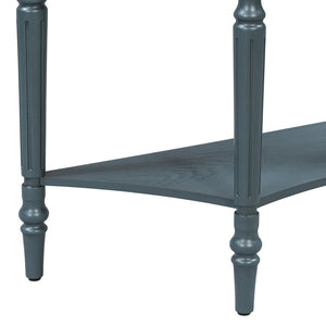 English Elm Trexm Farmhouse Half Moon Entryway Console with Drawer Open Shelf Pine Legs Navy N715P383795M