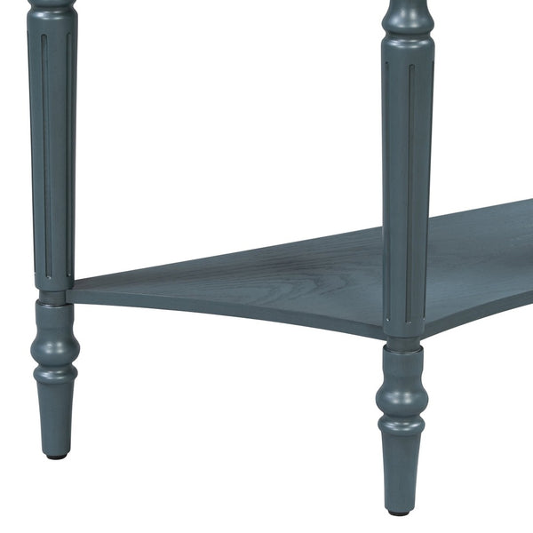 English Elm Trexm Farmhouse Half Moon Entryway Console with Drawer Open Shelf Pine Legs Navy N715P383795M