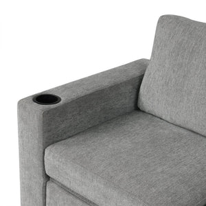 English Elm 101.2" Modular Chenille Sectional Sofa with Tufted Cushions and Deep Seating for Living Room Gray N719S001934E