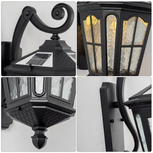 English Elm Black Solar Outdoor Wall Sconce Ip65 Aluminum Geometric Gate Garden Patio Light W5008P392750