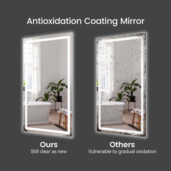 English Elm 48"*36"LED Modern LED Vanity Mirror with Touch Sensor, Dual Front/Back Light, Fog-Free, IP44 Water Resistant, CRI90+ Dimmable Memory T3177P320625