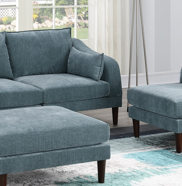 English Elm Beautiful 5-Piece Modular Sectional Set In Mineral - Versatile Living Room Furniture For Modern Style B011S01582