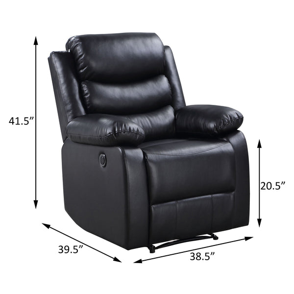 English Elm Black Power Recliner Plush Pillow-Top Arms, Independent Coil Support, Tight Cushions for Sleek Comfort and Durability B062P184508