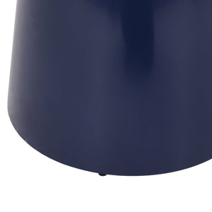 English Elm Outdoor Powder-coated Iron Pedestal Side Table for Patio and Lounge Spaces Navy Blue 73615.00NBLU