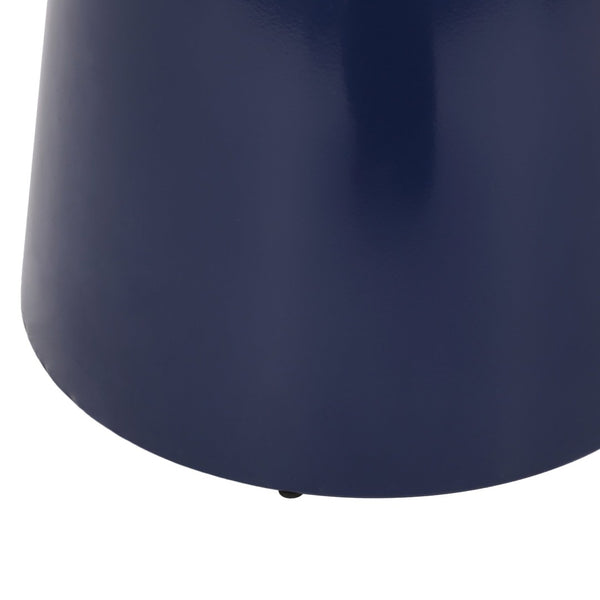 English Elm Outdoor Powder-coated Iron Pedestal Side Table for Patio and Lounge Spaces Navy Blue 73615.00NBLU
