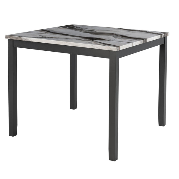 English Elm LEONCIA Espresso & White Bar Table with 4 Velvet-Like Bar Stools, Solid Wood/MDF, 26" Seat Height B201P290787