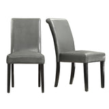 Homelegance By Top-Line Alessio Faux Leather Upholstered Dining Chair (Set of 2) Black Rubberwood