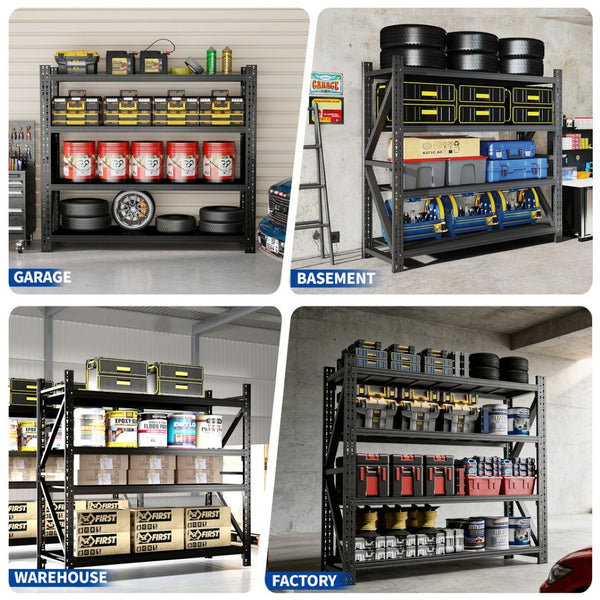 English Elm Heavy Gauge Steel Industrial Shelving Unit 6000 Lb Capacity Warehouse Garage Rack T2398S00004
