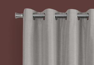 English Elm Curtain Panel Set, 2Pcs, 54"W X 84"L, 100% Blackout, Thermal Insulation, Grommet Grey Design B2710P218777