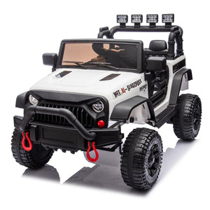 English Elm 24v Kids Electric Ride on Car with Parental Remote Dual Motors and Four Wheel Suspension White W1578P208323