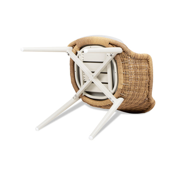 English Elm Jennifer Taylor Home - Santorini Wicker Back Outdoor Dining Chairs Set Of 2 - Weather-Resistant Wheat Beige Comfort B2719P308011