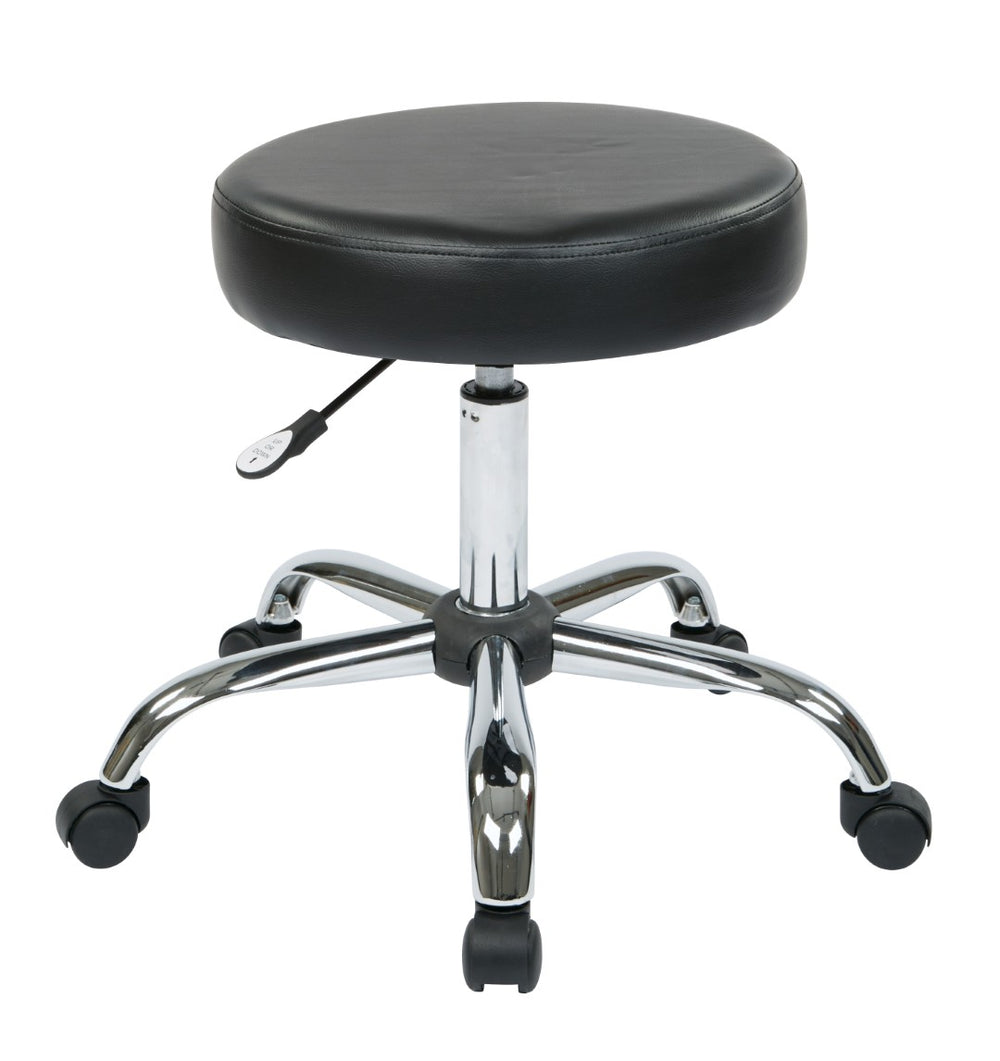 OSP Home Furnishings Pneumatic Saddle Stool Ergonomic Height Adjustable Seat for Drafting Lab Studio Work ST428V-3