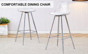 English Elm Modern Pu Leather Upholstered Barstools with Slim Metal Legs for Kitchen Counter Seating W1151P154367