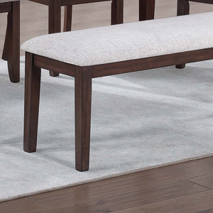 English Elm Modern Classic Cushion Padded Seat Walnut 46" Dining Bench with Tapered Legs, Cozy Upholstered Seating B011P370881