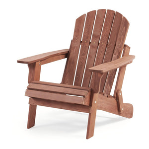 English Elm Oversize Hemlock Wood Folding Adirondack Chair Foldable Patio Seat for Outdoor Decks D720094424