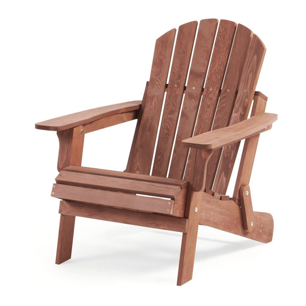 English Elm Oversize Hemlock Wood Folding Adirondack Chair Foldable Patio Seat for Outdoor Decks D720094424