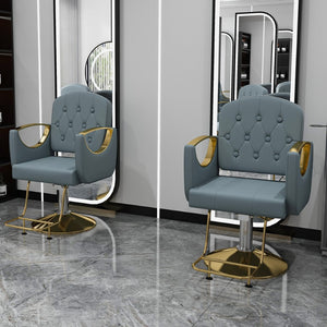 English Elm Hydraulic Salon Chair with Foot Pump Swivel Base Pu Leather Seat for Barber Tattoo Spa W2700P410955