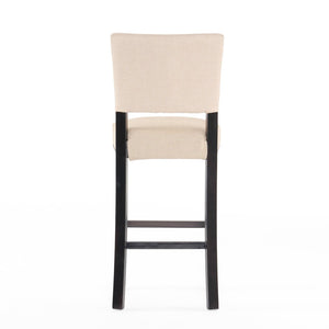 English Elm Barstools Rivet Trimmed Upholstered Wood Frame Set of 2 for Kitchen or Dining N780P366607B