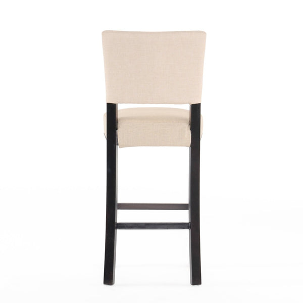 English Elm Barstools Rivet Trimmed Upholstered Wood Frame Set of 2 for Kitchen or Dining N780P366607B