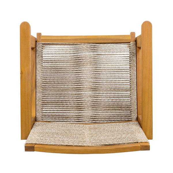 English Elm Outdoor Acacia Wood Dining Chairs with Woven Rope Seats for Patio or Terrace Set 2 N779P355695B