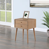 OSP Home Furnishings Rena 2-Drawer Side Table Ash