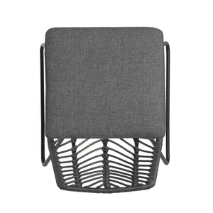 English Elm Christopher Knight Home® - DEJA Rattan Patio Chairs (2-Pack) with Gray Cushions, Iron Frame, 300 lb Capacity, Quick Assembly N762P240764E