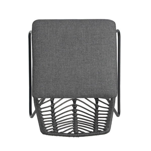 English Elm Christopher Knight Home® - DEJA Rattan Patio Chairs (2-Pack) with Gray Cushions, Iron Frame, 300 lb Capacity, Quick Assembly N762P240764E