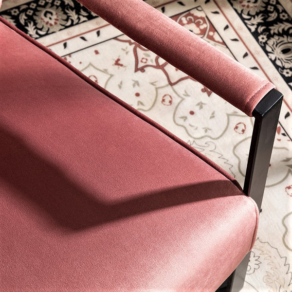 English Elm Classic Mid Century Modern Accent Chair In Soft Rose Velvet – Stylish Metal Frame For Home & Office B2735P256738