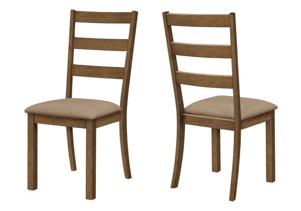 English Elm Dining Chair Set Of 2 - Upholstered Beige Side Chairs With Walnut Legs For Stylish Comfort & Support B2710P218870
