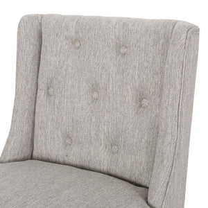 English Elm Vienna Wingback Counter Stools Set of 2 Tufted Fabric Nailhead Kitchen Bar Seating 64854.00LGRY