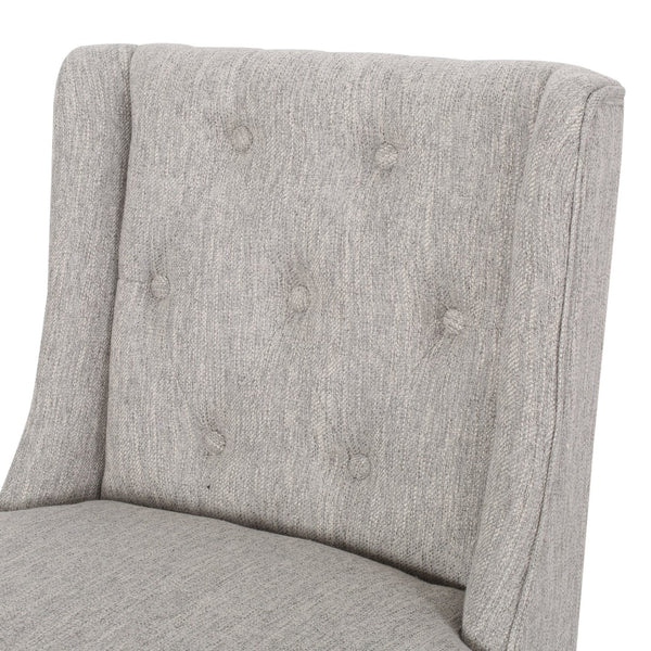 English Elm Vienna Wingback Counter Stools Set of 2 Tufted Fabric Nailhead Kitchen Bar Seating 64854.00LGRY