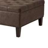 Madison Park Lindsey Traditional Tufted Square Cocktail Ottoman FPF18-0200 Brown