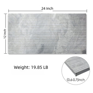 English Elm 12*24 Carrara Gray Marble - Textured 3D Fluted Natural Stone For Elegant Wall Installations, 4 Pcs W1696104354